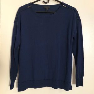 J Crew Sweater with Zipper at Shoulders